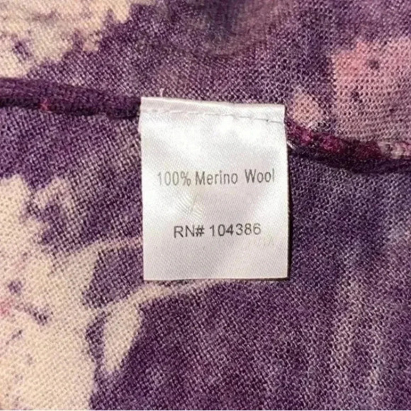 Garnet Hill Women’s 100% Merino Wool Cardigan Knit Egg Plant Purple Sweater - Picture 8 of 8